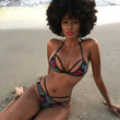 African Print Bikini Set/ Cut Out Bathing Suit