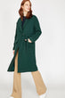 Women Green Pocket Detail Coat