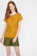 Women Mustard Bike Collar Short-Sleeve T-Shirt