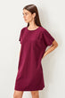 Burgundy Pocket Detail Knit Dress