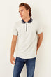 Gray New Men 'S Collar Zipper Short Sleeve New Polo Collar T-Shirt