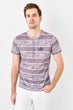 Brown Men 'S Striped Printed New T-shirt TMNSS19TS0552