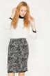 Women Black Patterned Skirt