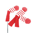 Red Knitting Golf Clubs Carrier Padded Clubs Head Cover Protection Storage Golf Gun Bag Holder