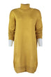 WOMEN-Mustard Turtleneck Sweater Dress