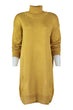 WOMEN-Mustard Turtleneck Sweater Dress
