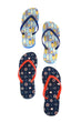 Multicolour Male 2 Pack Pattern Thong Slippers
