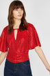 Women Red Sequins Detailed Bluz