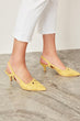 Yellow Suede Women 'S Heels Shoes