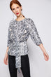 Women Raw White Print Blouse