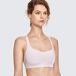 Women's Light Support Removable Caps Strappy Wirefree Yoga Sport Bra