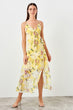 Yellow Flower Print Dress