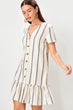 Raw White Striped Dress