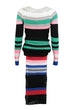 WOMEN-Multi-Color Striped Sweater Dress