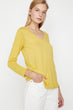 Women Yellow V-Neck T-Shirt