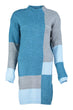 WOMEN-Blue Colorblock Sweater Dress