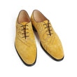 Genuine Cow Suede Oxford Dress Shoes Men Yellow Flat Letter Laser Wedding Office Handmade Shoes Formal Zapato de Hombre