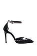 Black Suede Transparent Detailed Woman Heels Shoes