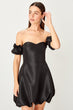 Black Balloon Skirted Dress