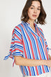 Women Blue Striped Blouse