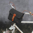 Outdoor Bicycle Handlebar Bag Front Tube Pack Pannier Shoulder Bags Vintage Messenger Bag Black Waxed Waterproof Canvas
