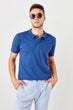 Indigo New Men Textured New Polo Collar T-Shirt