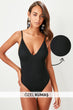 Black Crepe Fabric Swimwear