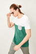 Green Mens Bike Collar Front T-Shirt With Pocket