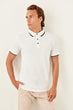 White New Men 'S Short Sleeve New Polo Collar T-Shirt