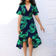 Deep V-Neck Ruffles Dress For Women