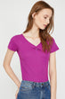 Women Purple Short-Sleeve T-Shirt