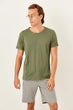 Khaki New Men 'S Pattern Short Sleeve Cycling Neck New T-shirt
