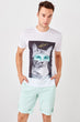 White Men 'S Printed T Shirt New