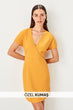 Yellow Double Breasted Knitted Dress