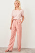 Salmon Pink High Waist Straight Leg Pants Women's Trousers  Spring Office Lady Workear Pants