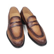 New Style Woven Cow Leather Loafers Shoes Men's Brown Casual Leather Shoes Handmade Wedding Office Footwear Slip-on Shoe