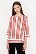 "Women Red Striped Blouse "