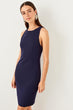 Navy Blue Cross Halter Dress