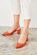 Orange Suede Women 'S Heels Shoes