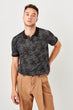 Black New Men 'S Printed New Polo Collar T-Shirt