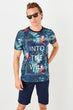 Navy Blue Men 'S Digital Printed T Shirt