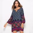 Deep V-Neck Sexy Bohemian Women Short Dress