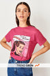 Pink Printed Basic Knitted T-Shirts