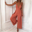 Deep V-Neck Bow Women Jumpsuit