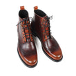 New Autumn Ankle Motorcycle Boots Men Full Brogue Patina Black Bespoke Boots Male Handmade Genuine Leather Botas Hombre