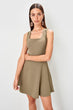 Khaki Square Collar Dress