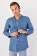 Indigo Men Embroidered Linen Crew Neck New Shirt