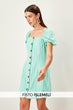 Mint Bone Button Detail Dress