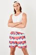 Red Male Palm Pattern Sea Shorts