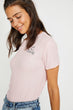 Women Pink Short Sleeve Cycling Neck T Shirt